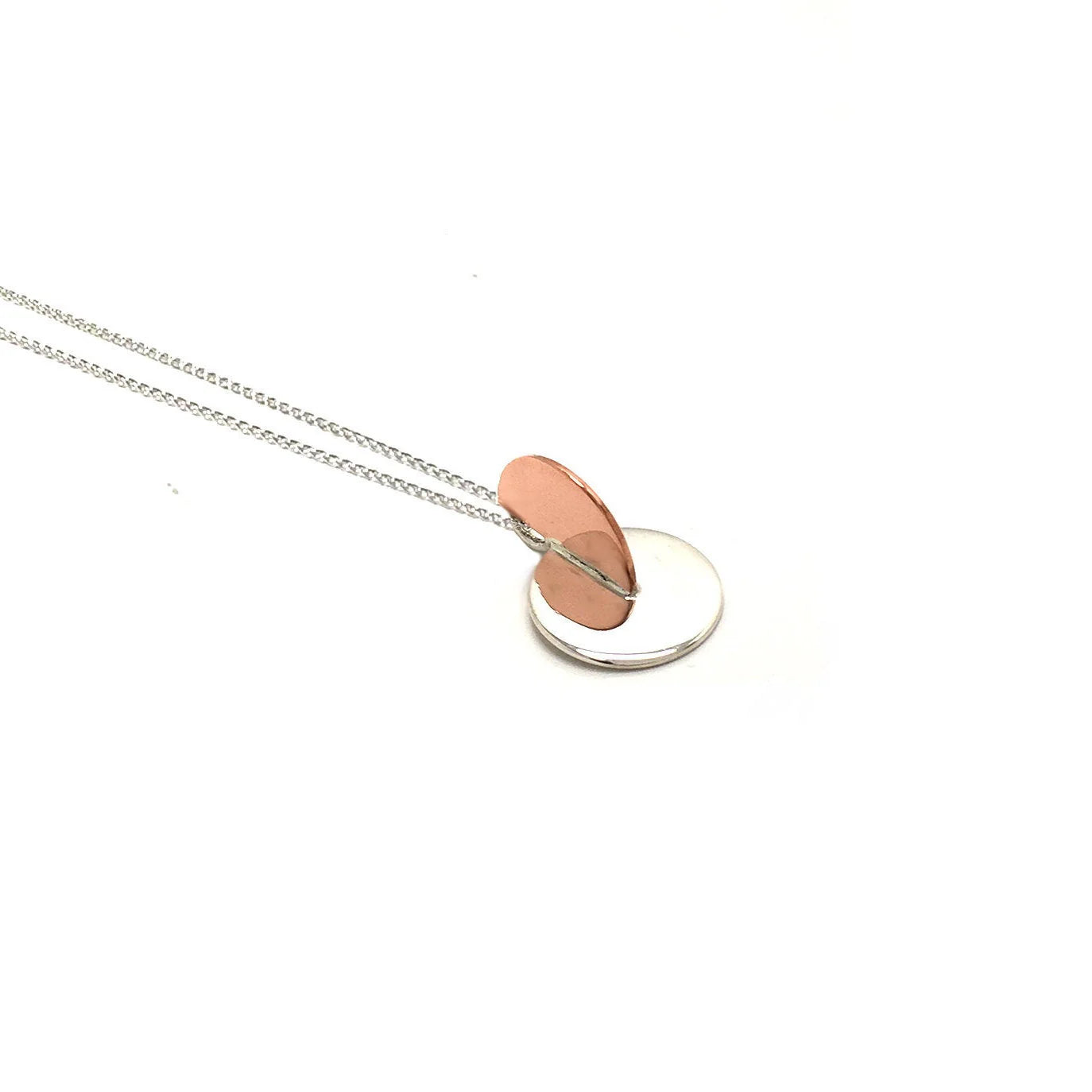 Silver and Copper Circle Pendant