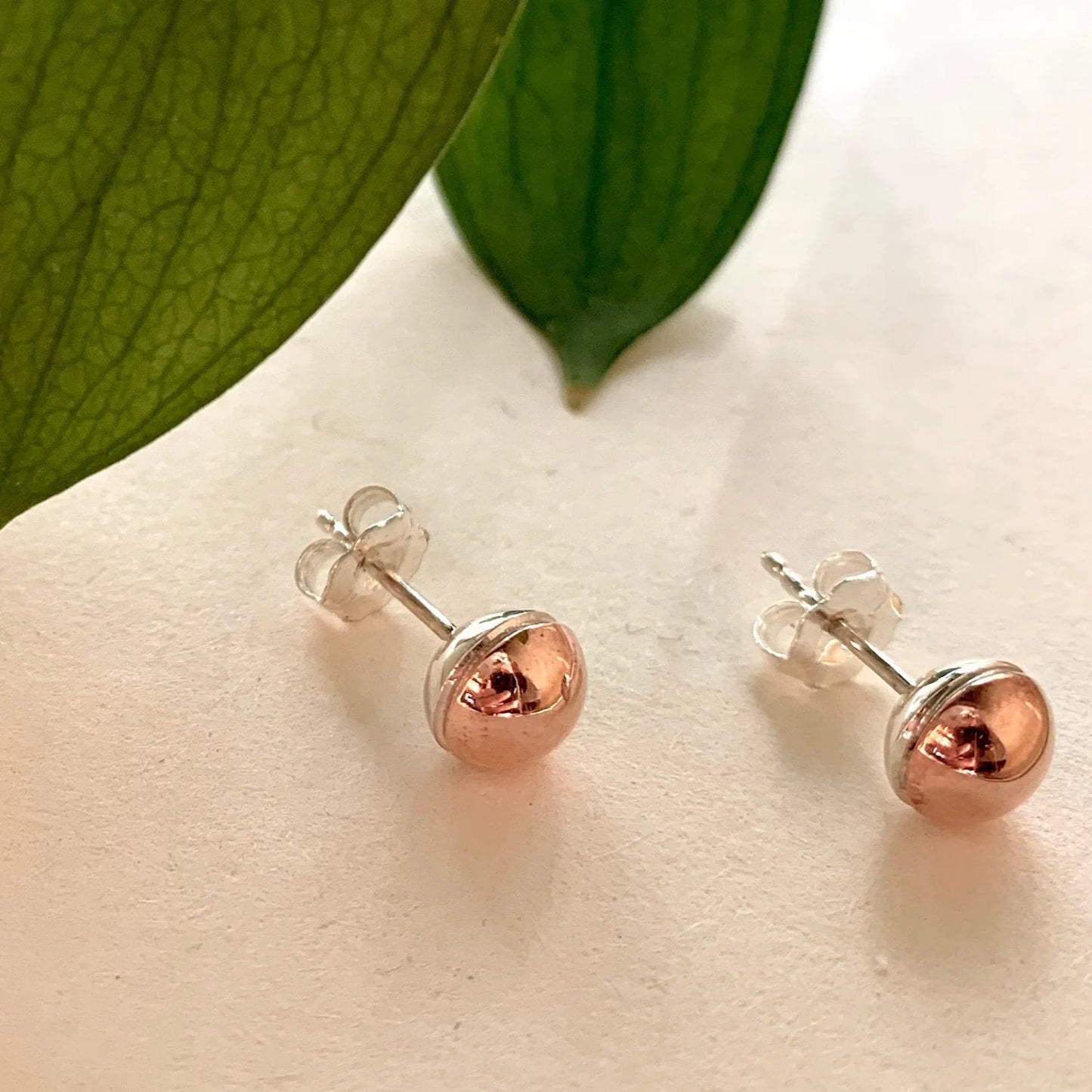 Round Copper and Silver Studs