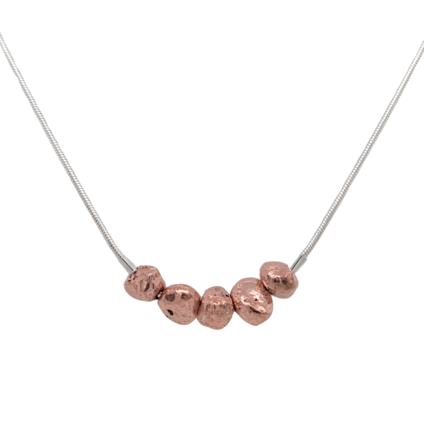 Rough Copper Ball Necklace