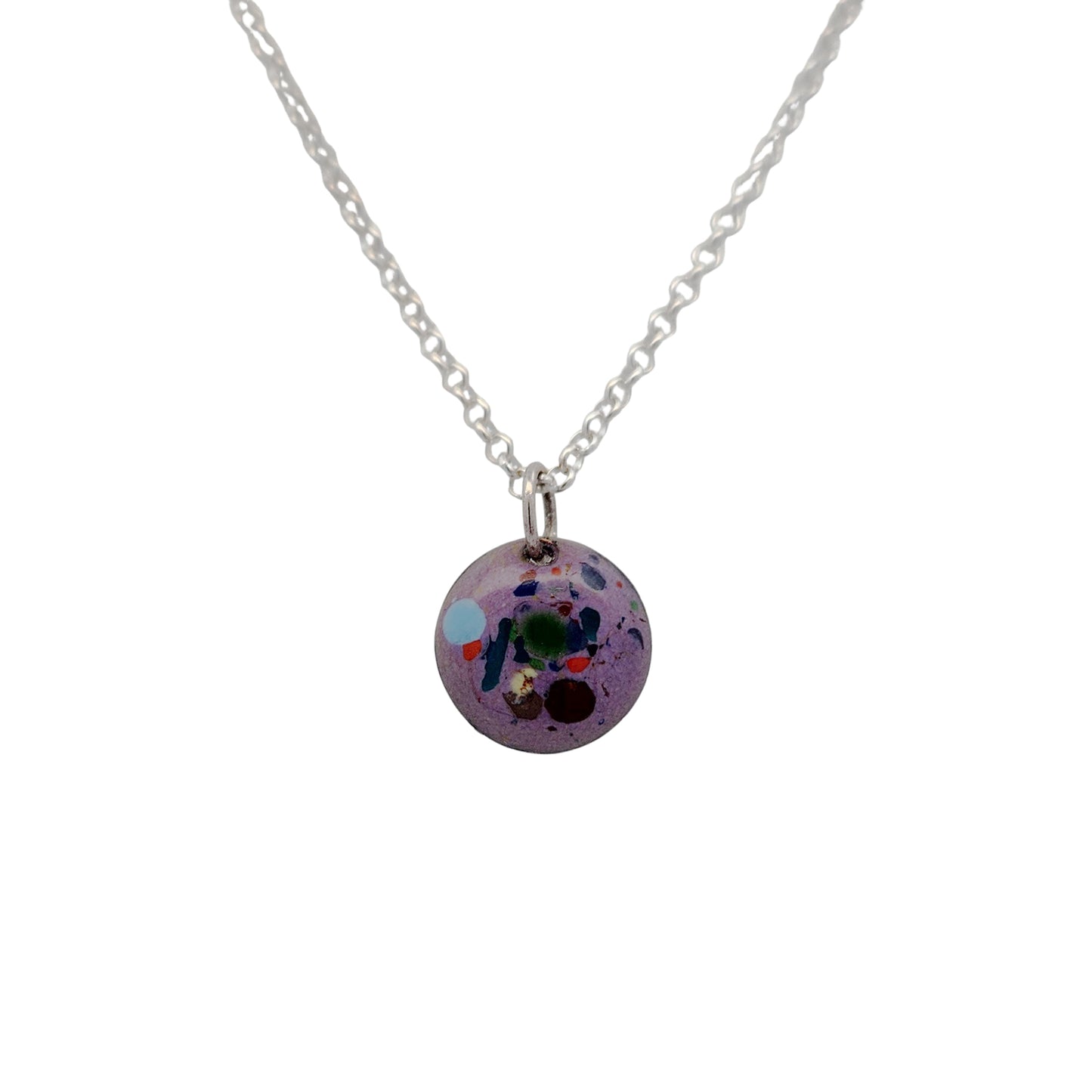 Purple Enamel Confetti Necklace
