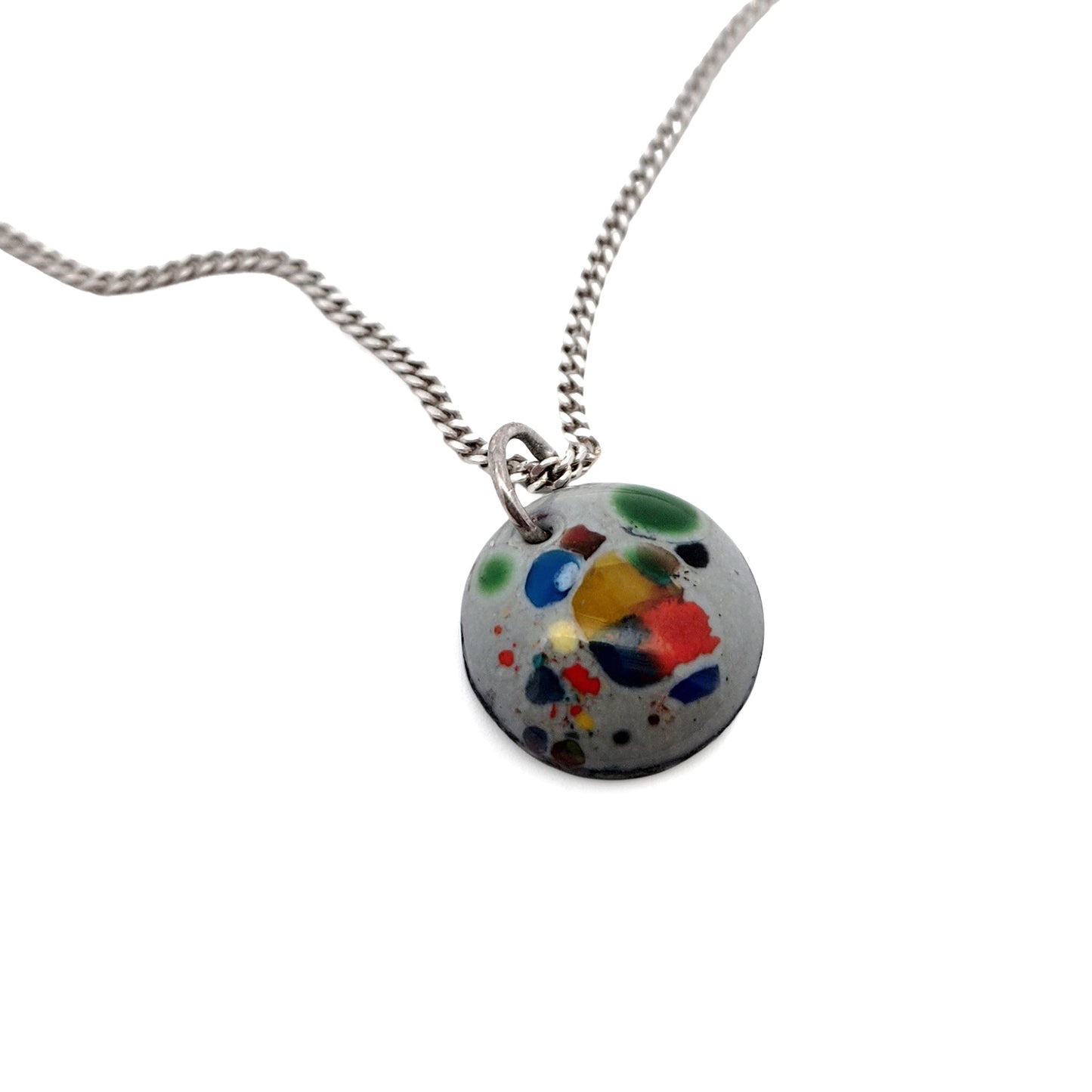 Grey Enamel Confetti Necklace