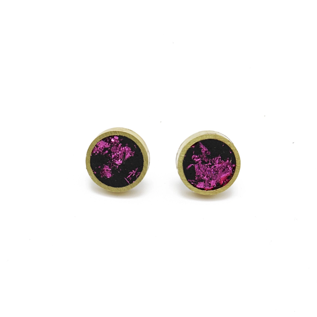 Pink Leaf Brass Concrete Studs