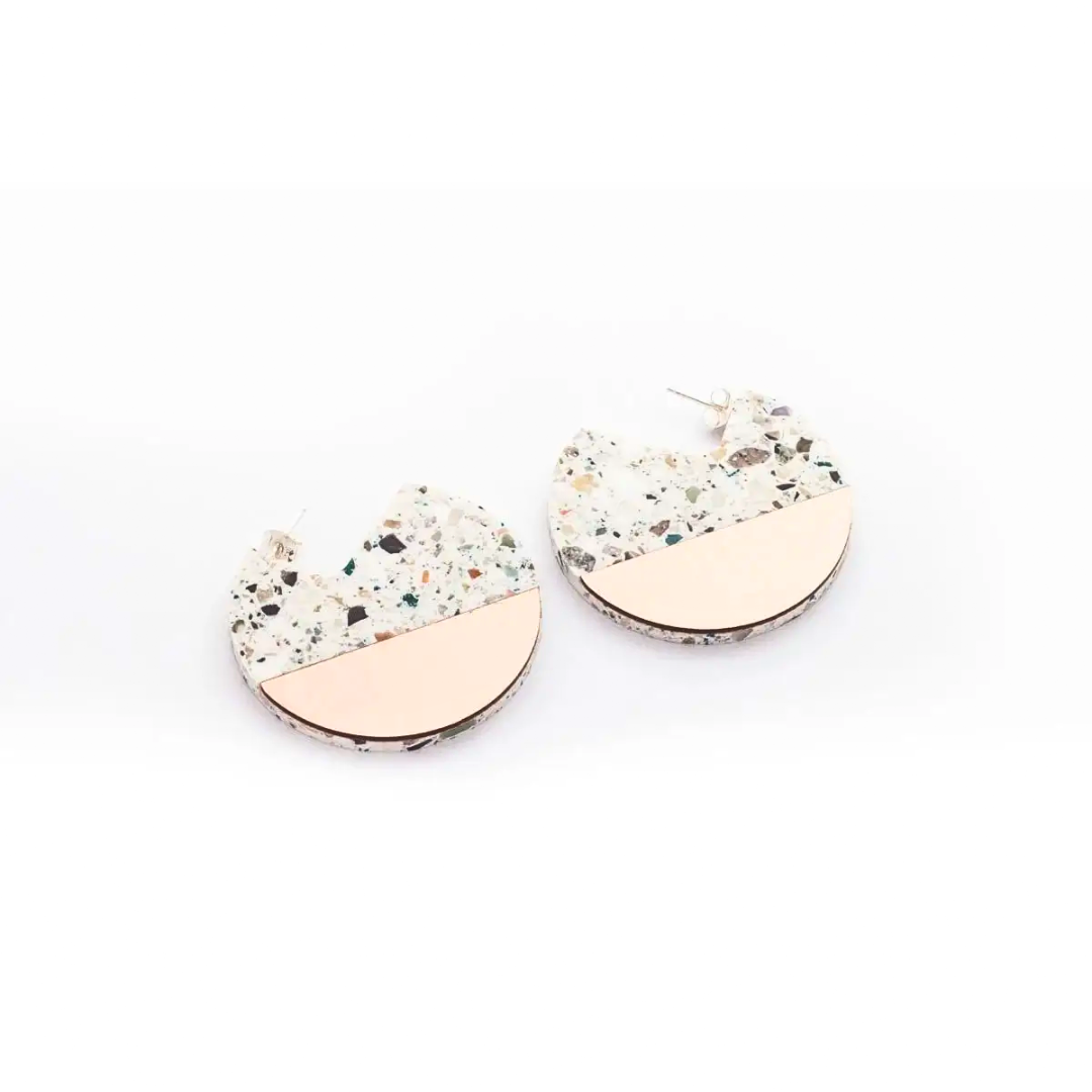 Terrazzo Corian Segment Earrings
