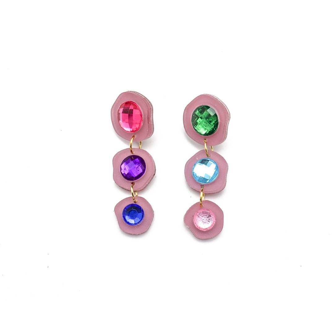Lilac Gem Short Drop Earrings