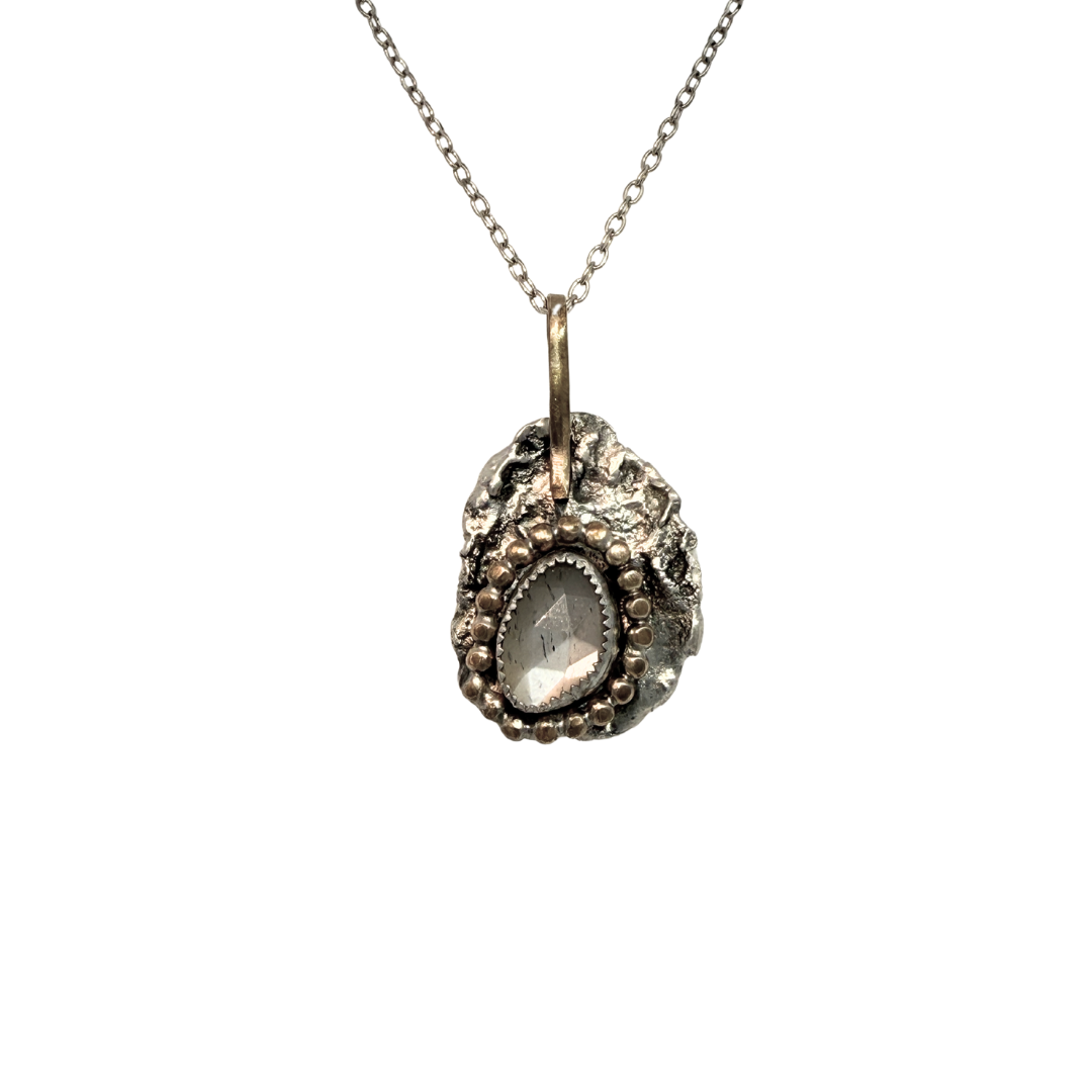 Rough Pendant with Grey Moonstone