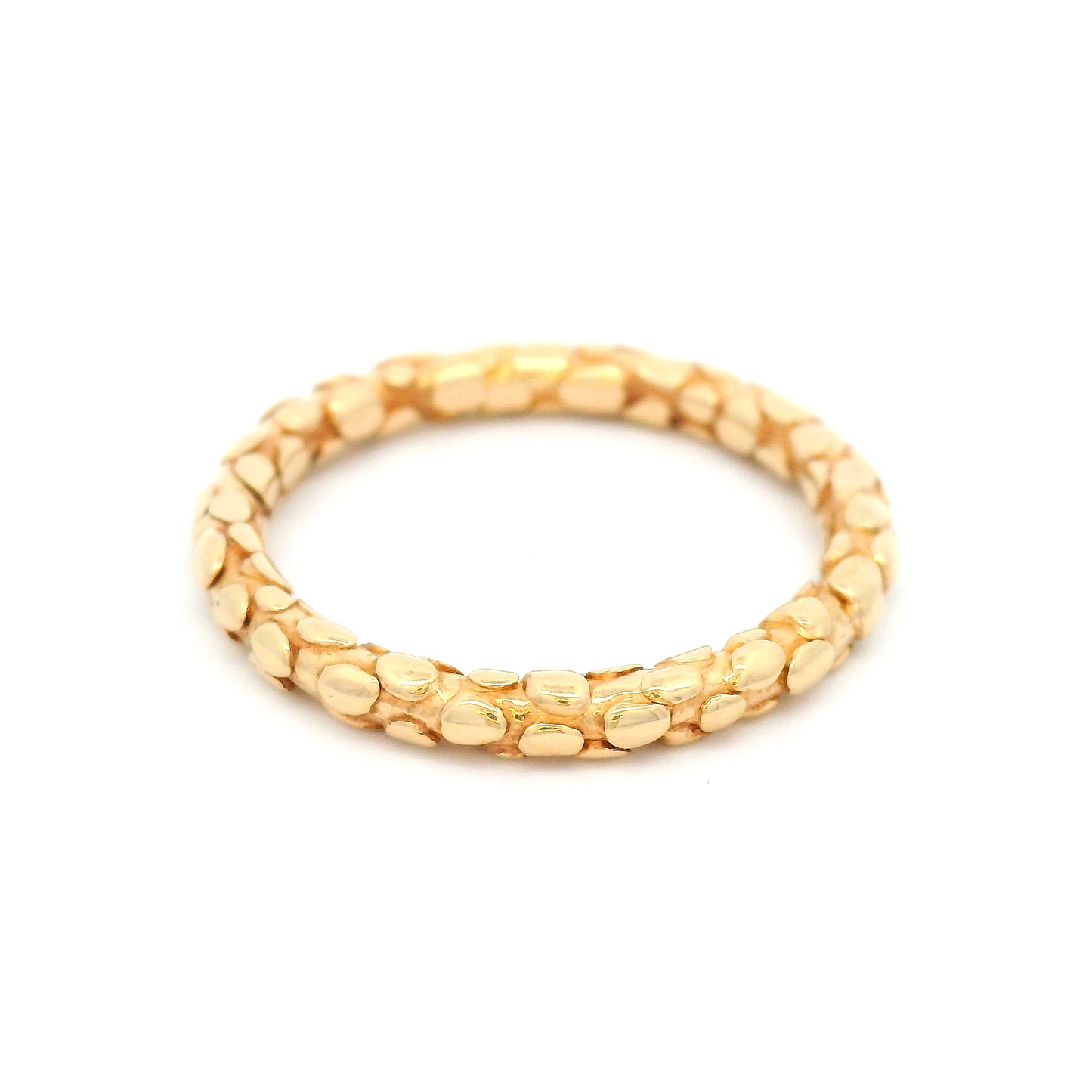 14k Yellow Pebble Textured Band