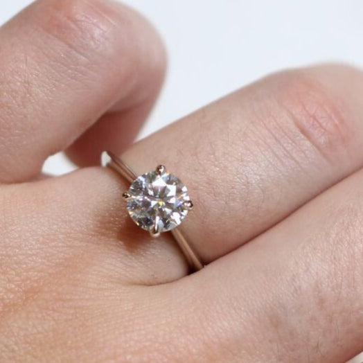 Moissanite and Hidden Halo Engagement Ring