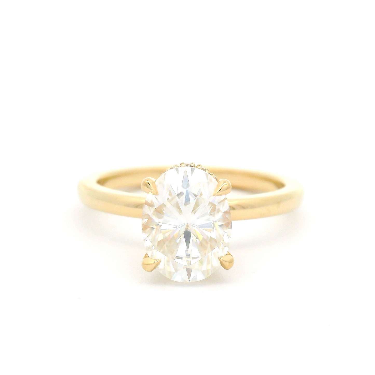 Moissanite and Hidden Halo Engagement Ring