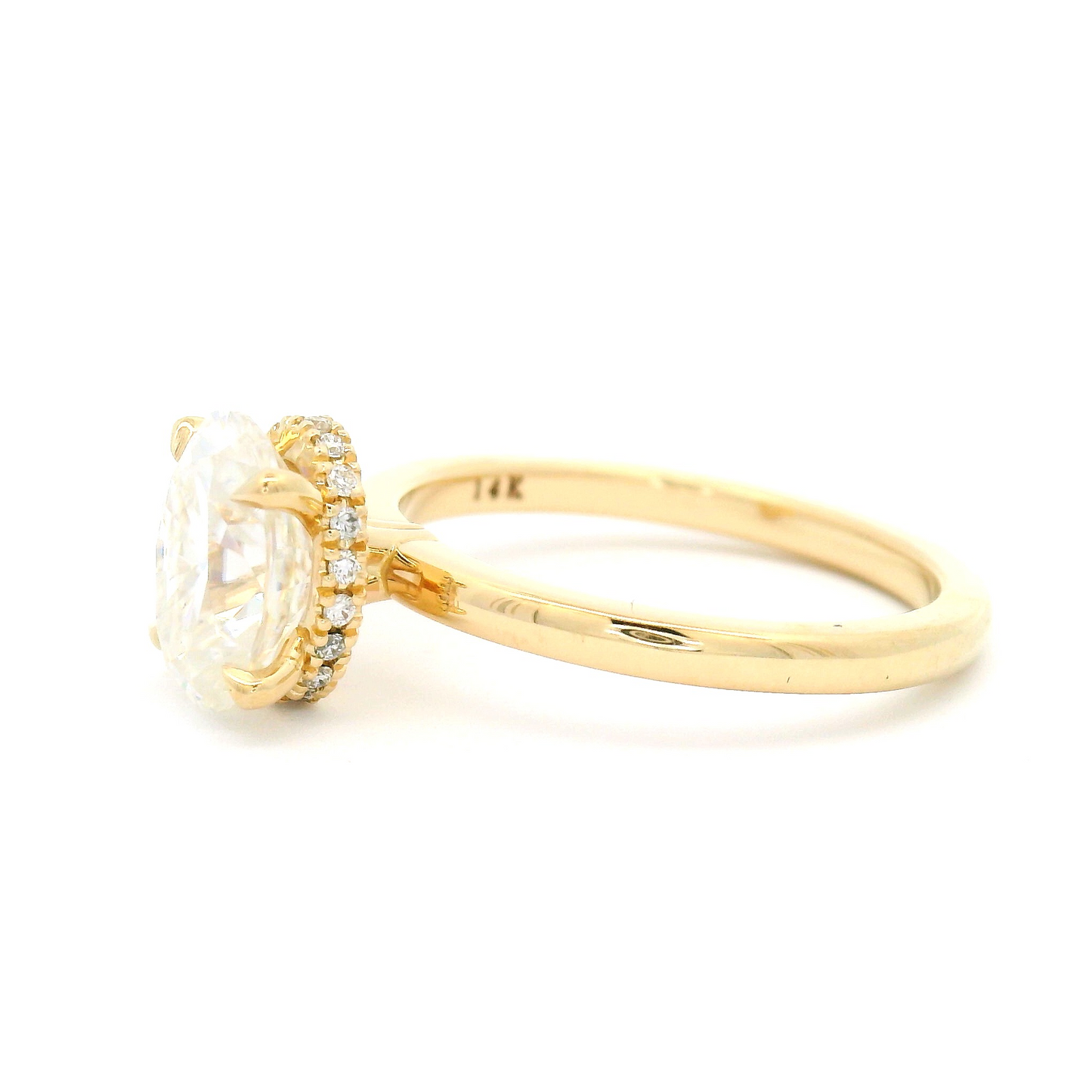 Moissanite and Hidden Halo Engagement Ring