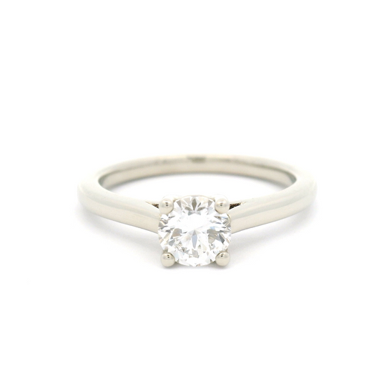14k White Gold Solitaire Featuring a Natural 0.50ct Round Brilliant Diamond