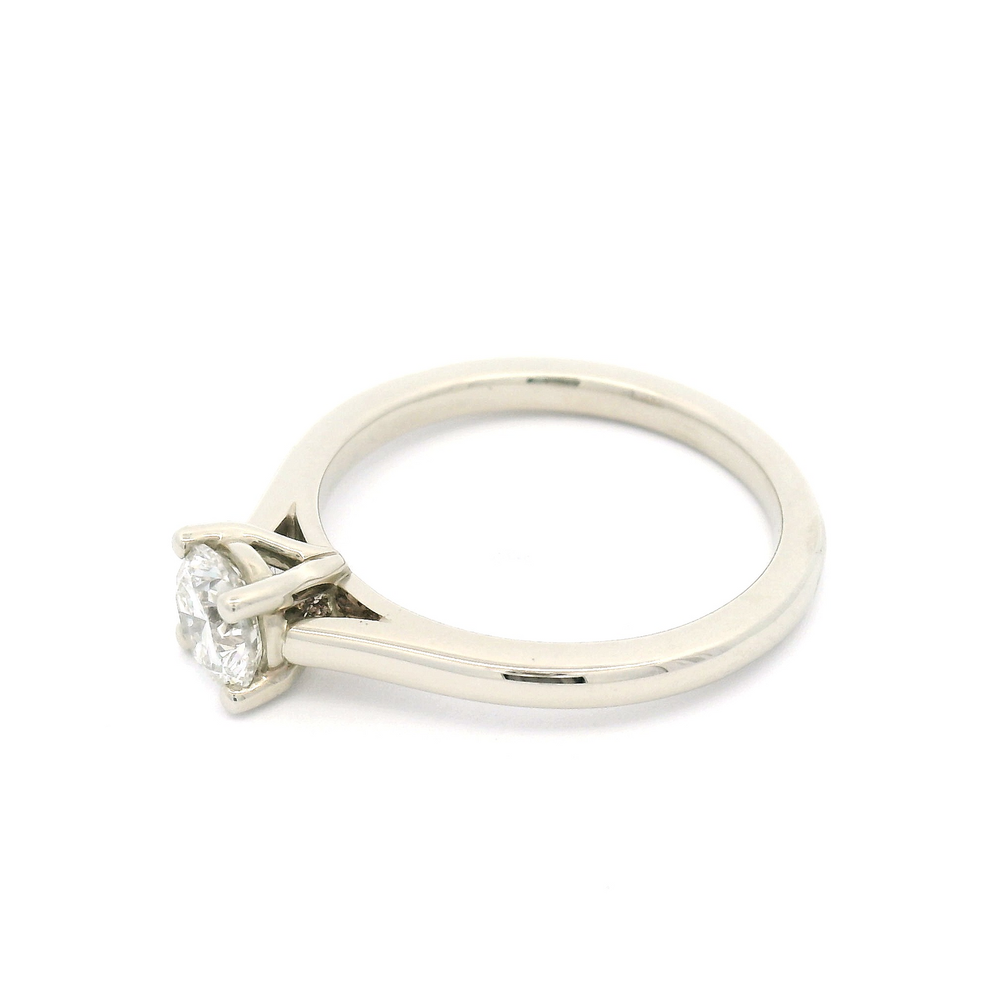 14k White Gold Solitaire Featuring a Natural 0.50ct Round Brilliant Diamond