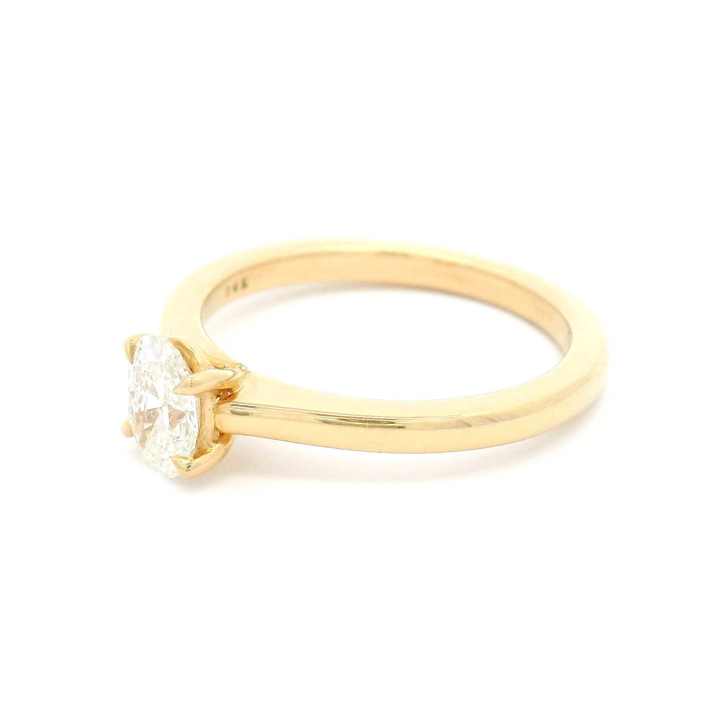 14k Yellow Gold Solitaire Featuring a Natural 0.50ct Oval Diamond