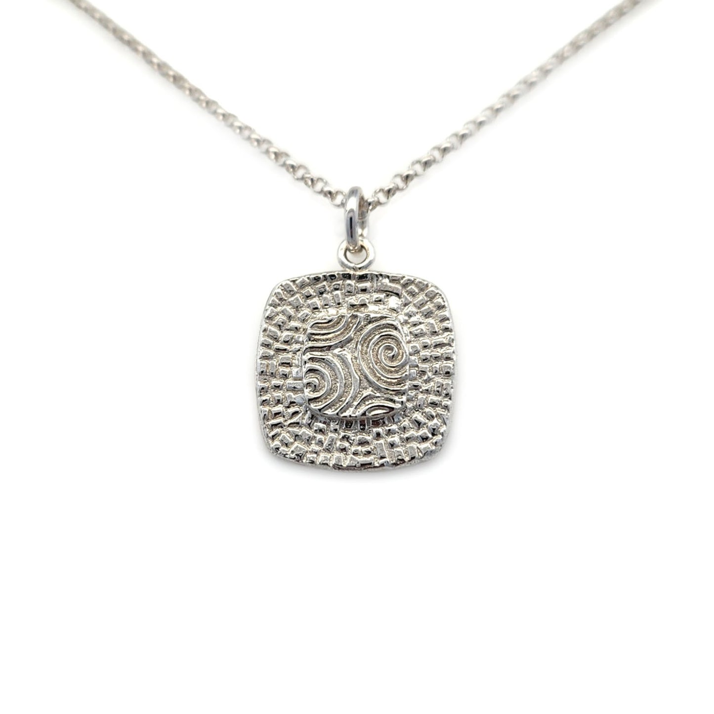 Bojagi Silver Square Pendant