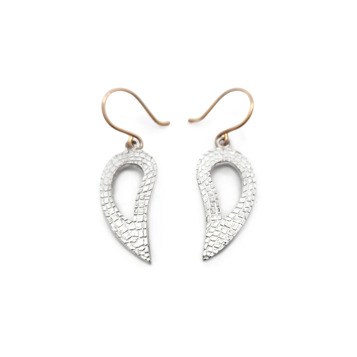 Bojagi Silver Feather Drop Earrings
