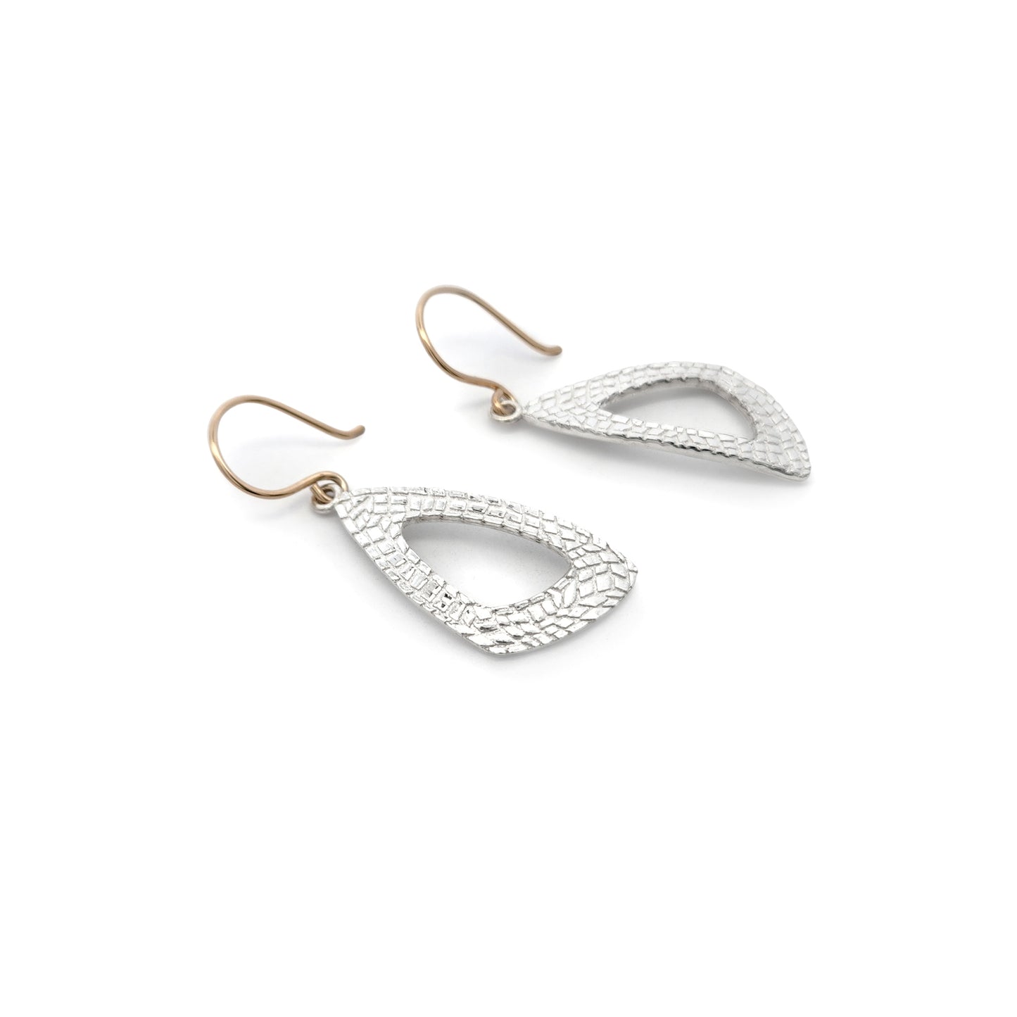 Bojagi Silver Moss Wing Drop Earrings