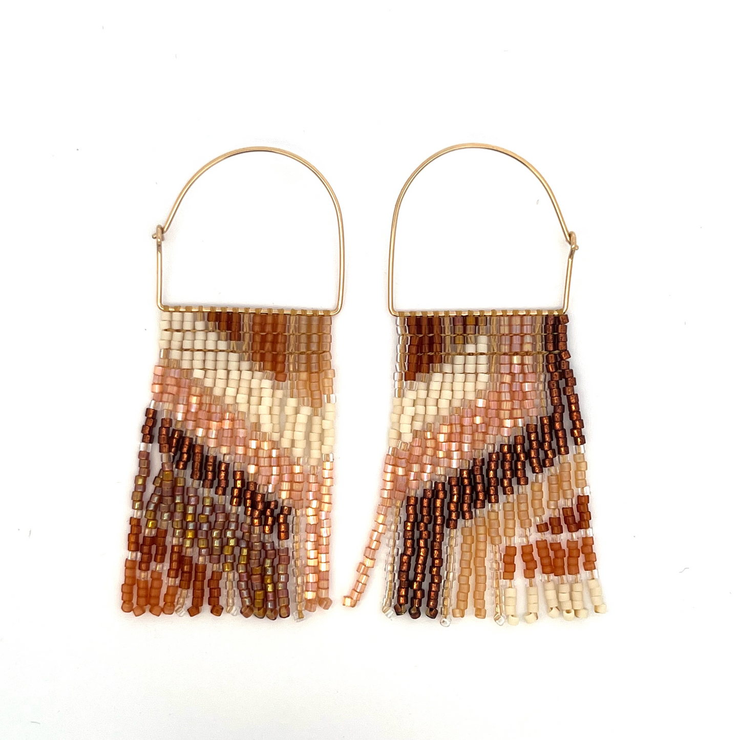 Peach and Cream Multi-Bead Earrings