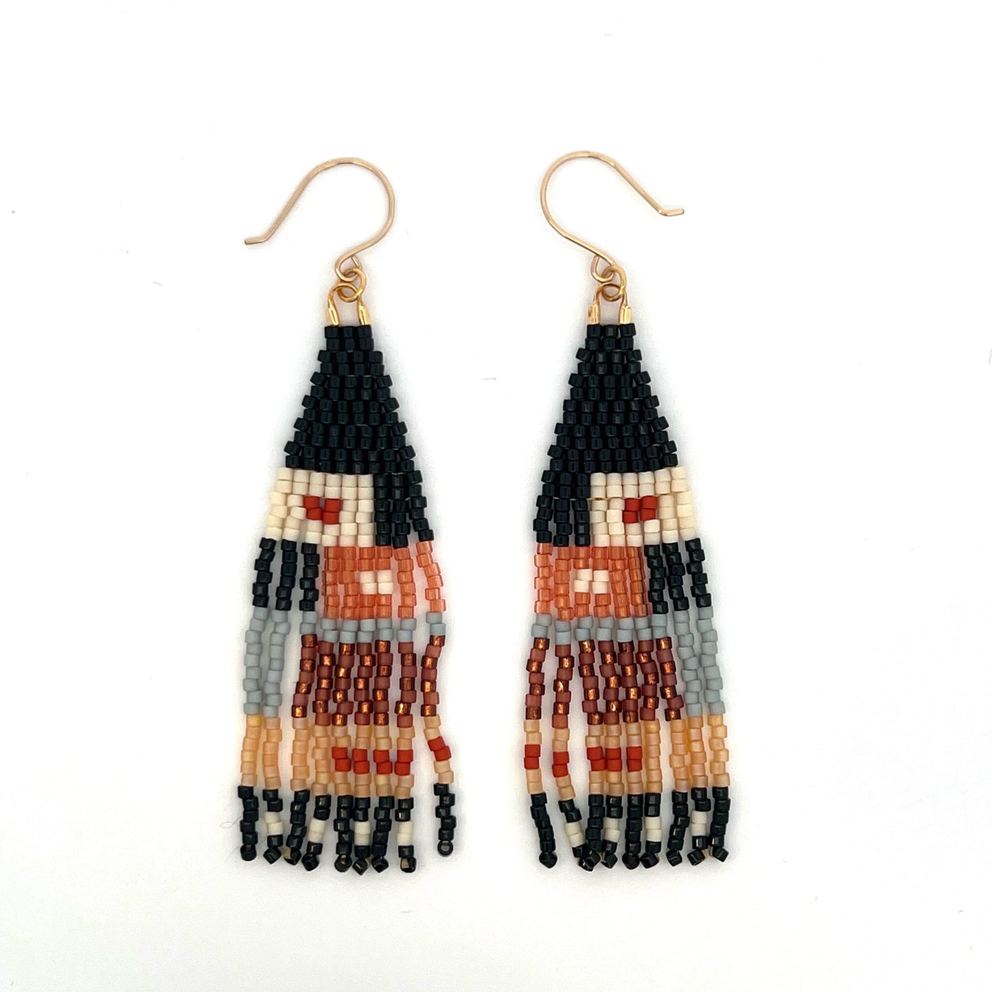 Black and Brown Multi-Bead Earrings