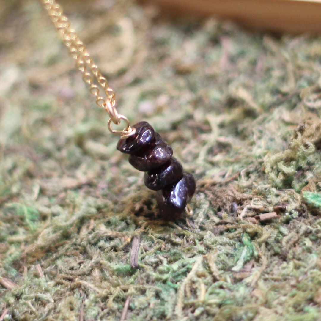 Garnet Drop Necklace
