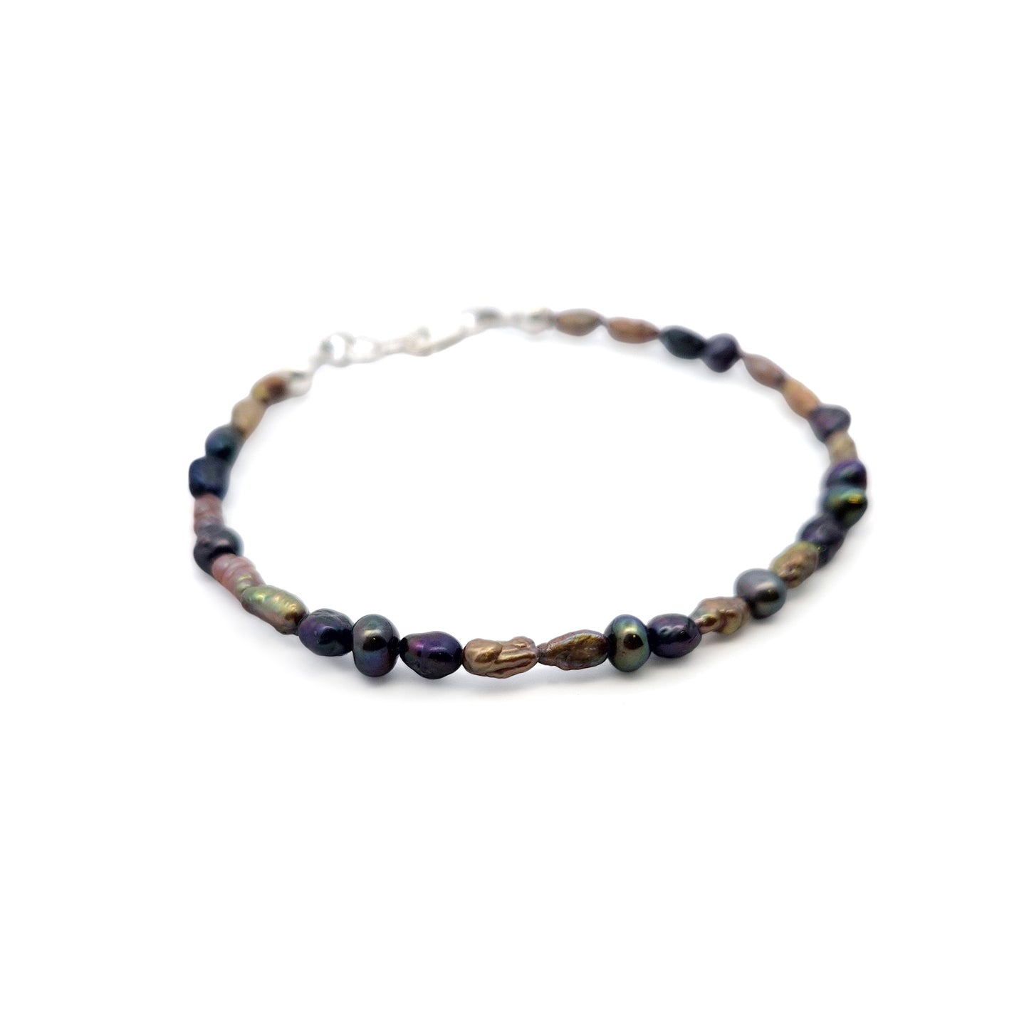 Organic Blue & Green Pearl Bead Bracelet