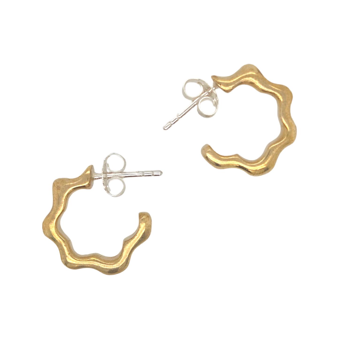 Brass Mini Wavy Hoops