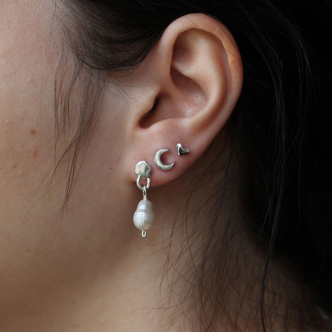 Freshwater Pearl Drop Earrings Silver