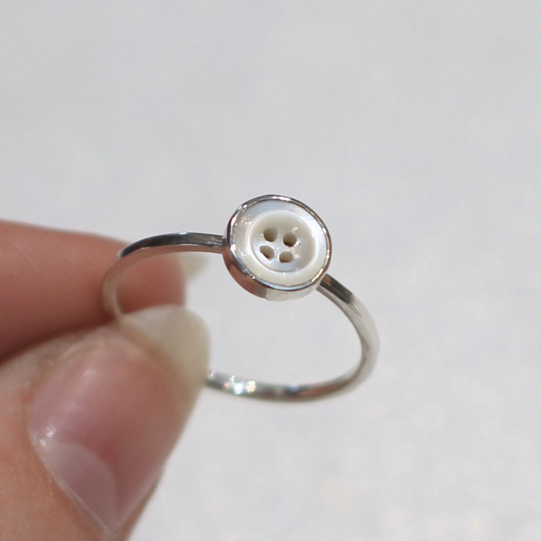 Mini Mother-of-Pearl Button Ring