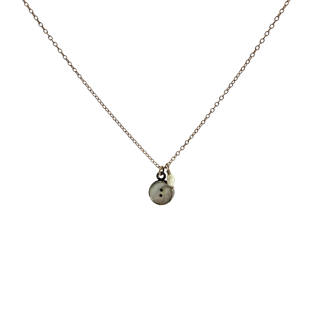 Button & Freshwater Pearl Pendant