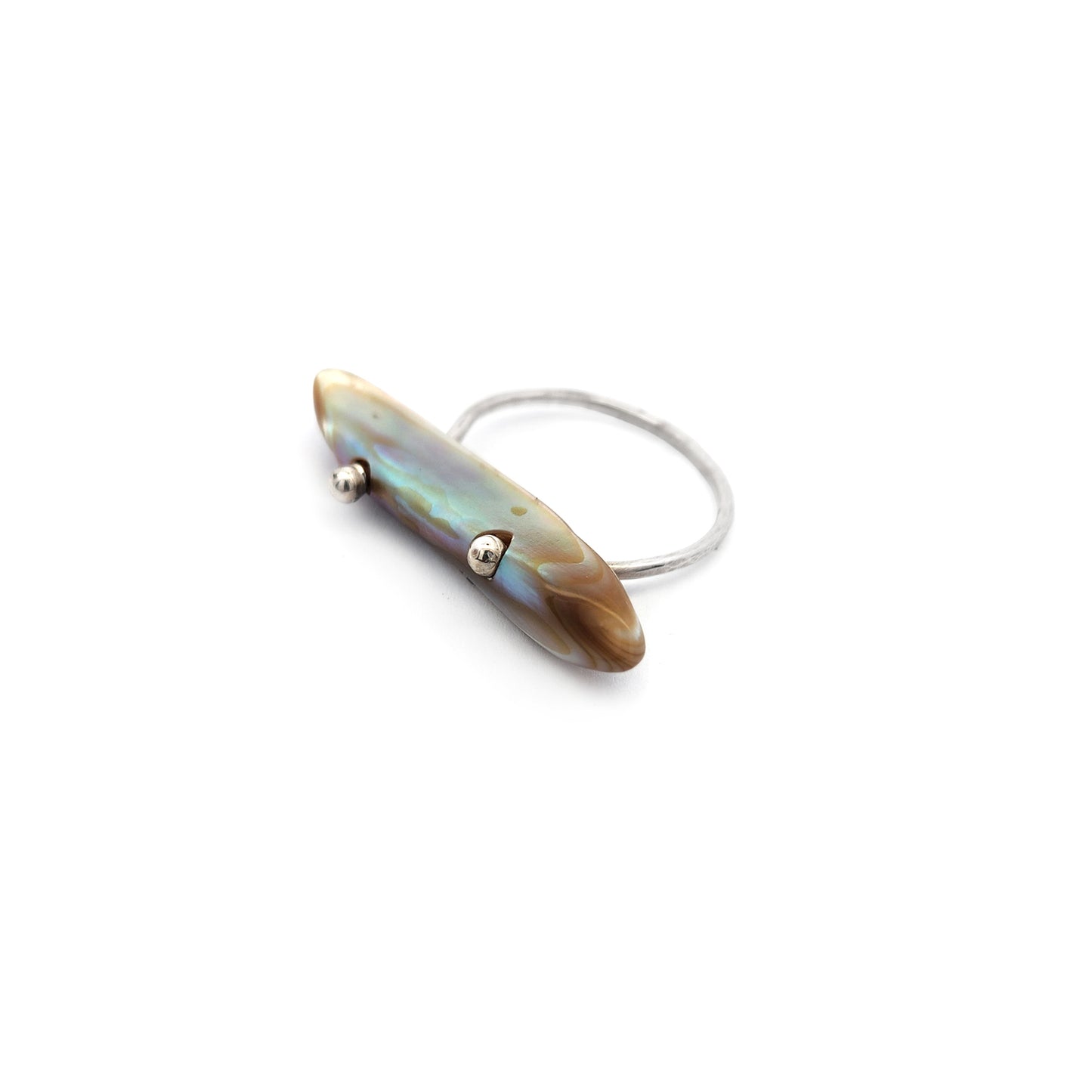 Mother of Pearl Shard Bar Ring