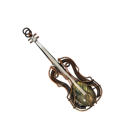 Wire Wrap Violin with Labradorite Pendant