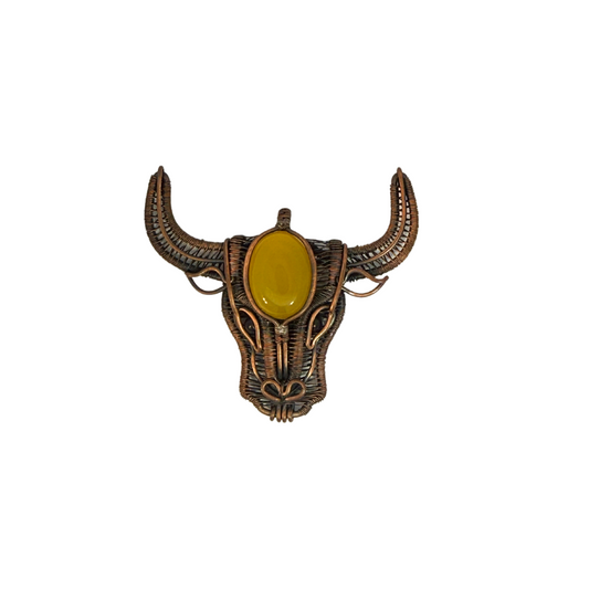 Wire Wrap Agate Bull Pendant
