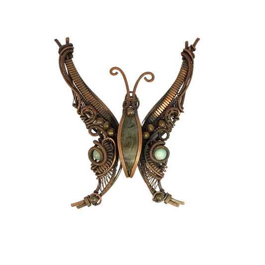 Wire Wrap Labradorite Butterfly Pendant
