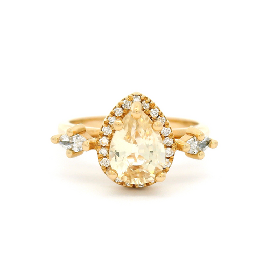 14k Yellow Ring with 1.26ct Yellow Sapphire Accented with Lab-Grown Diamonds