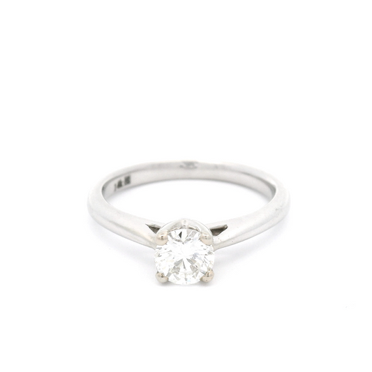 14k White Solitaire with 0.55ct Round Brilliant Cut Diamond