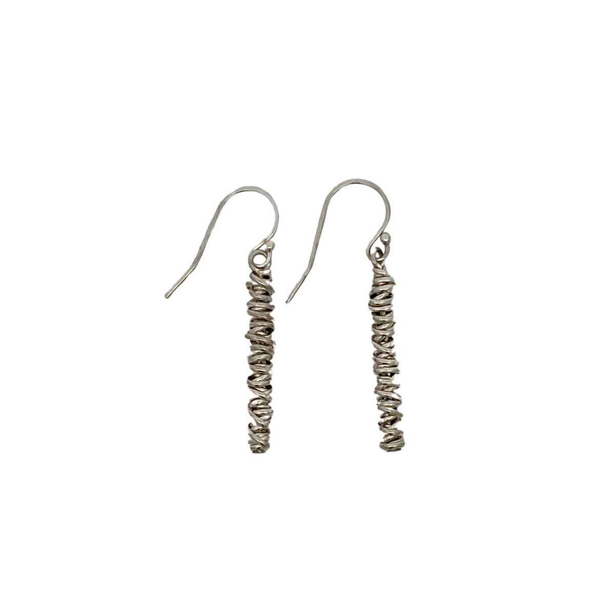 Silver Twist Drop Earrings
