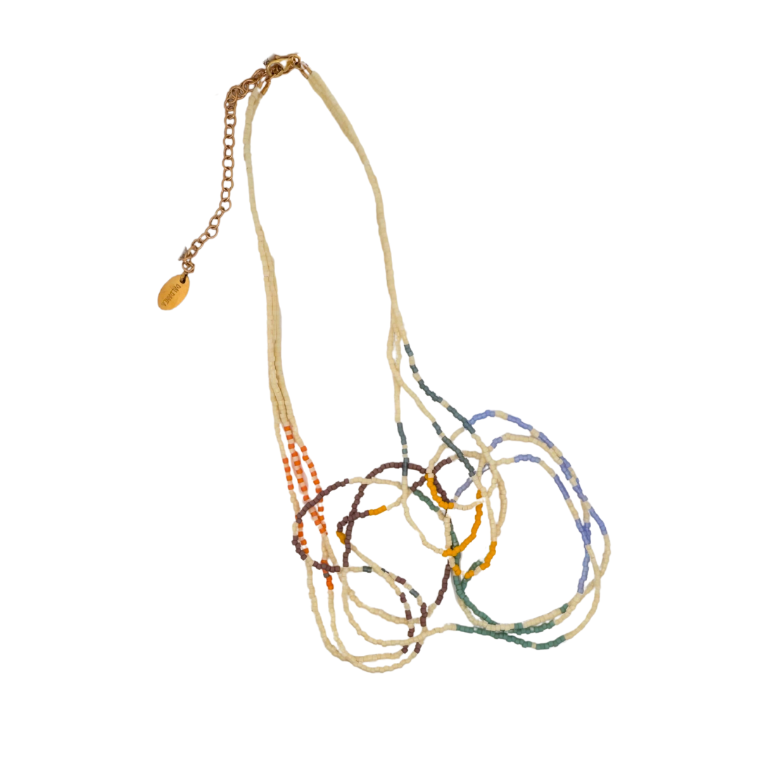 Pastel Seed Bead Layered Necklace