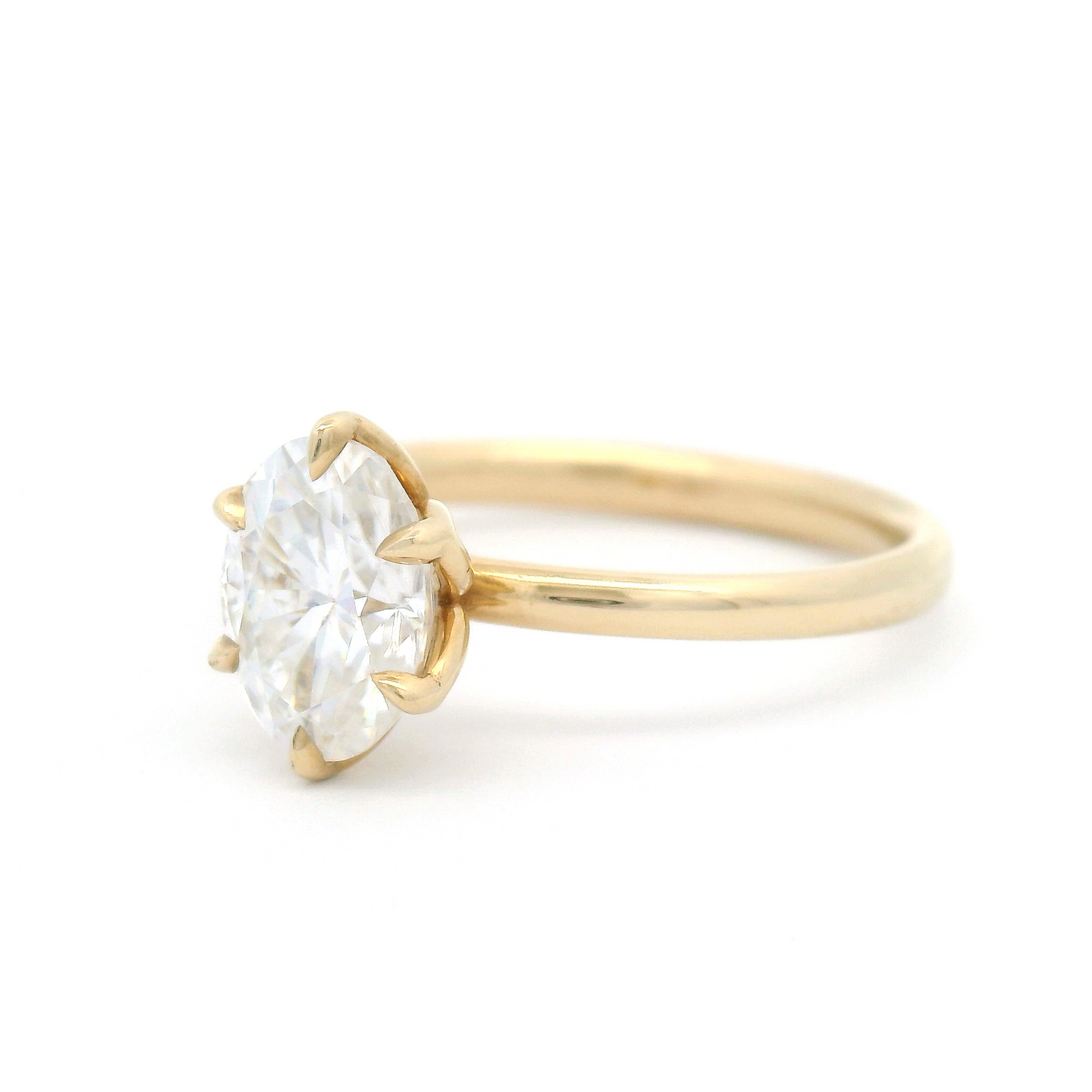 10k Yellow Six-Claw Solitaire with 1.54ct Moissanite