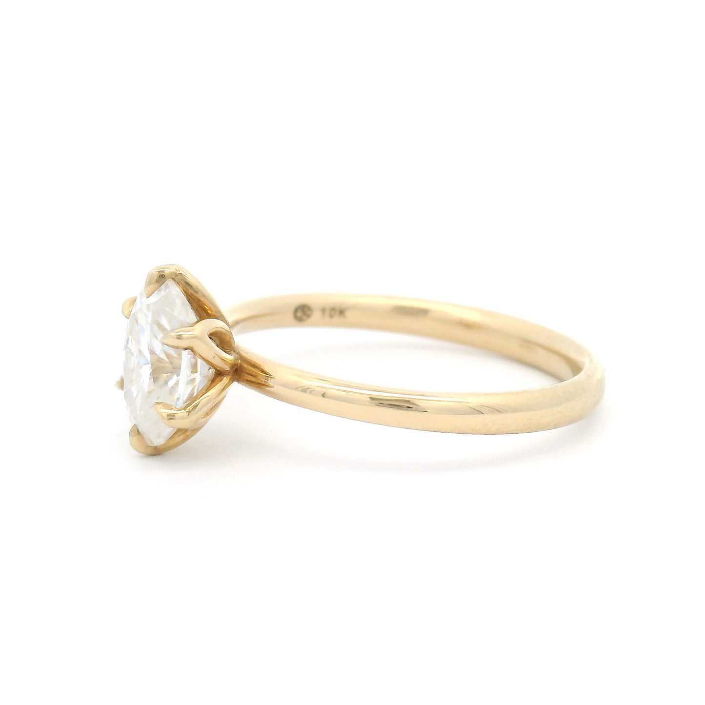 10k Yellow Six-Claw Solitaire with 1.54ct Moissanite
