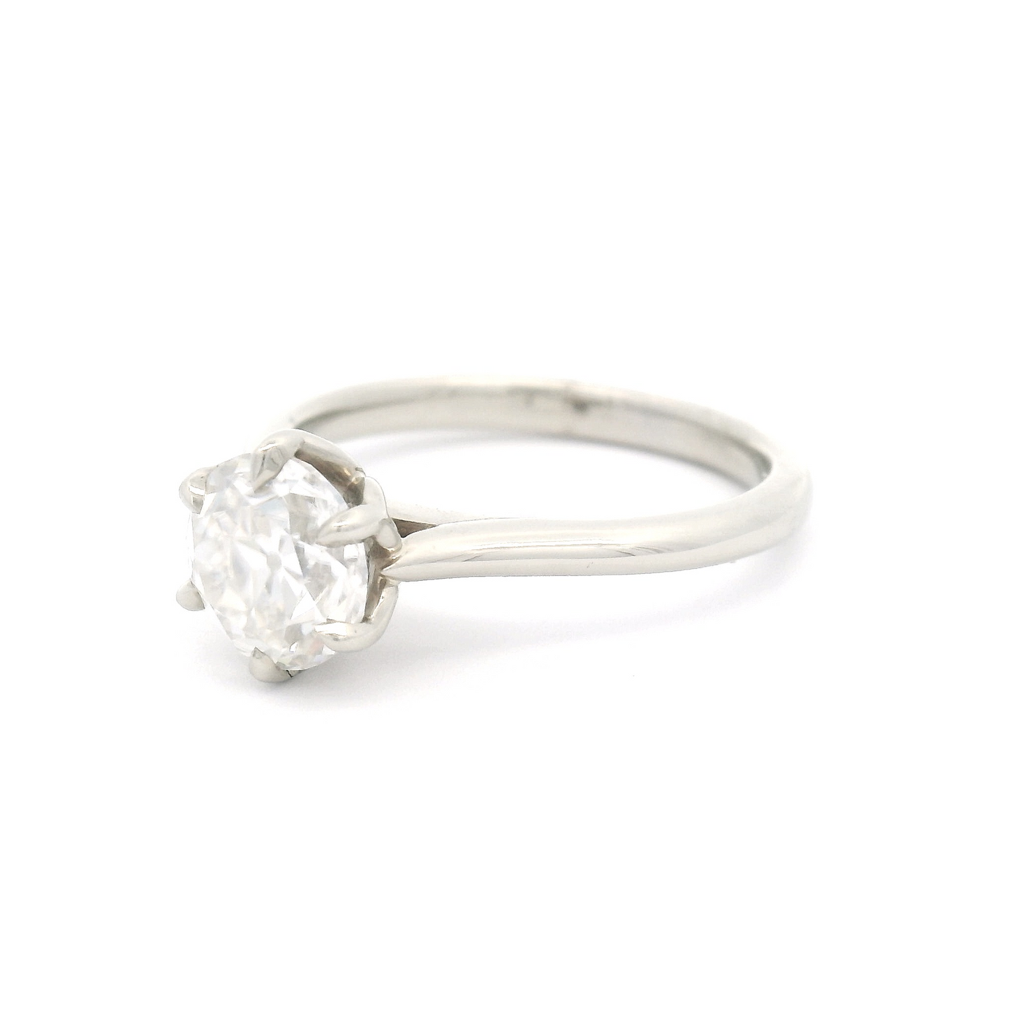 10k White Solitaire with 1.25ct Moissanite and Accent Moissanites