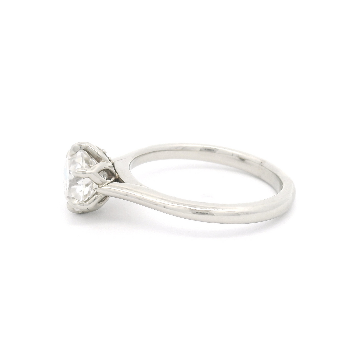 10k White Solitaire with 1.25ct Moissanite and Accent Moissanites