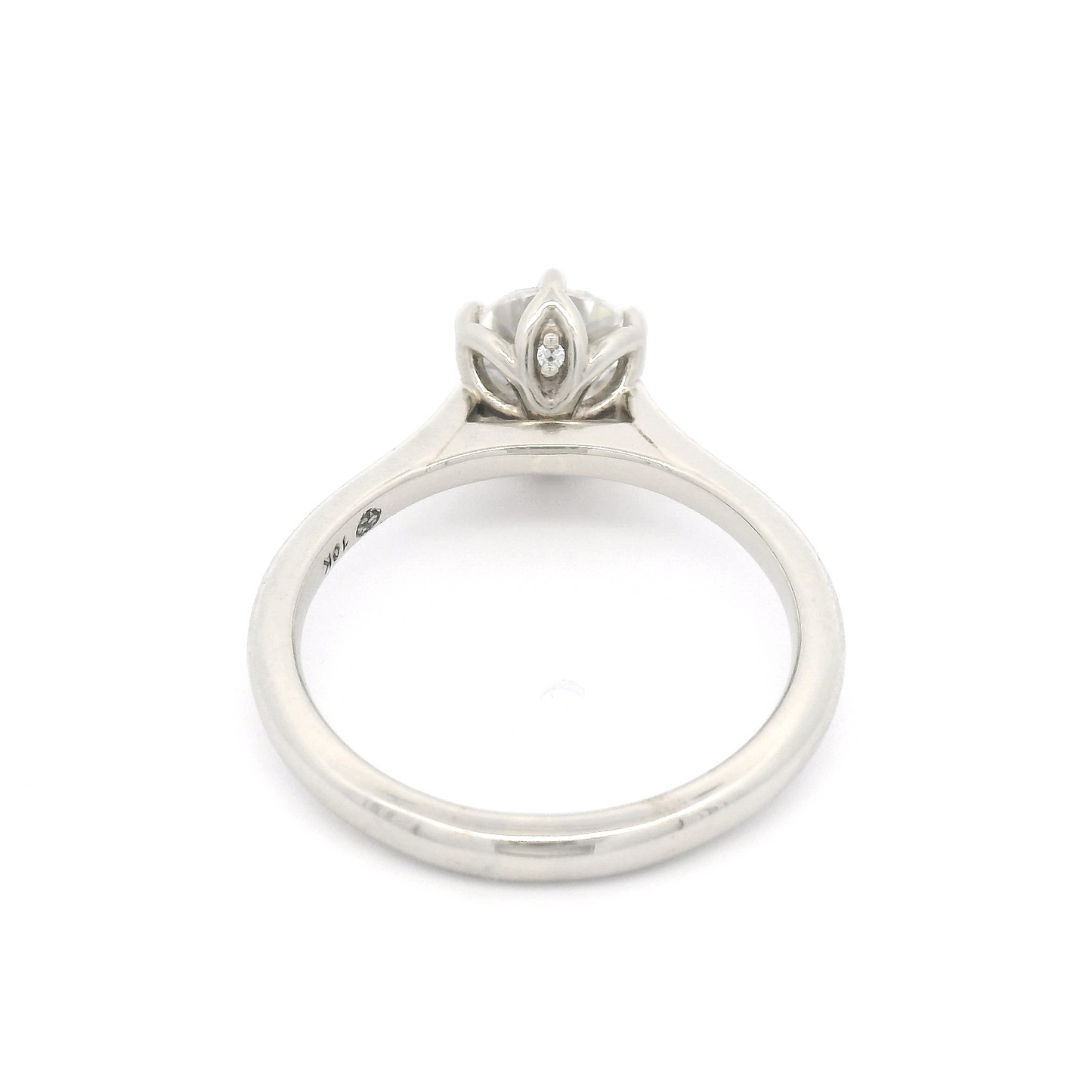 10k White Solitaire with 1.25ct Moissanite and Accent Moissanites