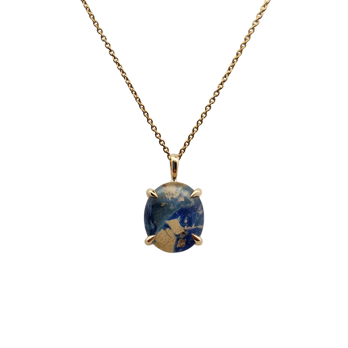 10k Yellow Gold Quebec Opal Doublet Pendant