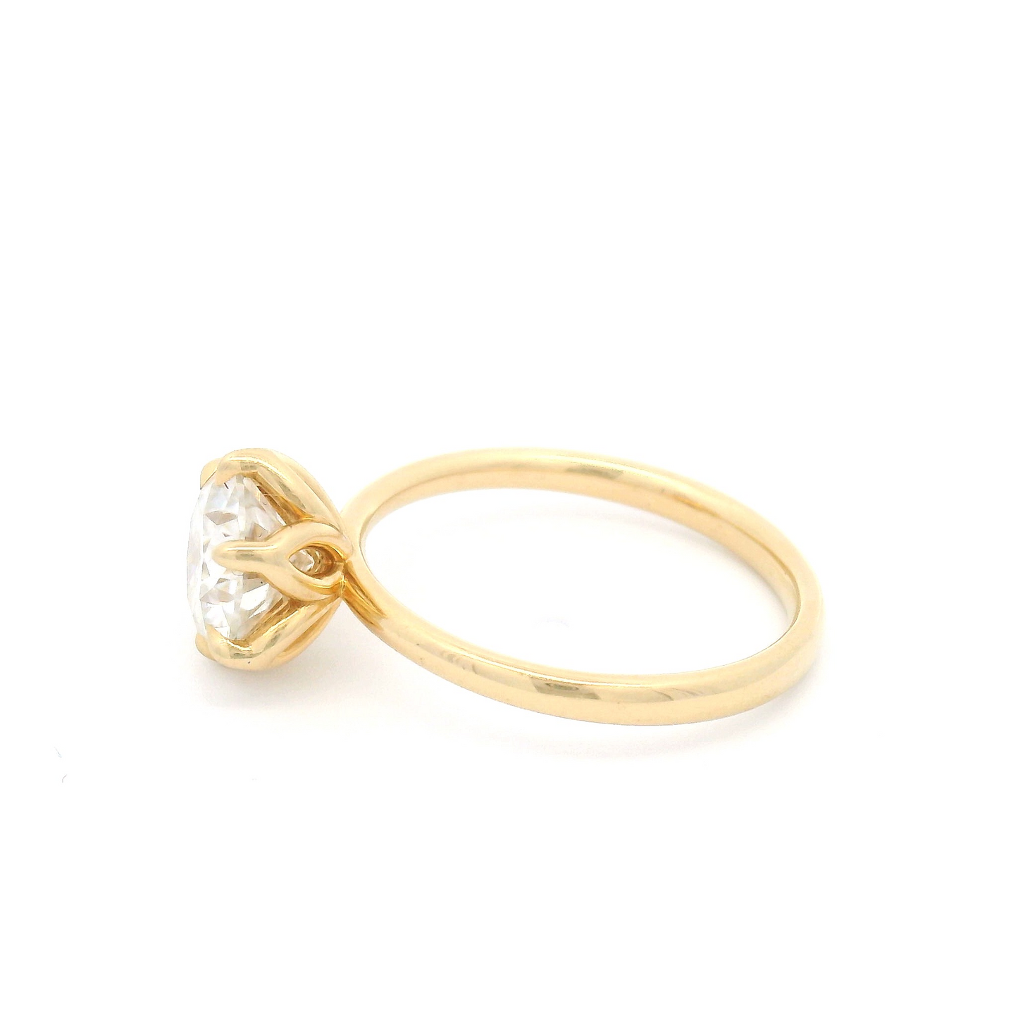 14k Yellow Six Claw Solitaire with 1.58ct Moissanite