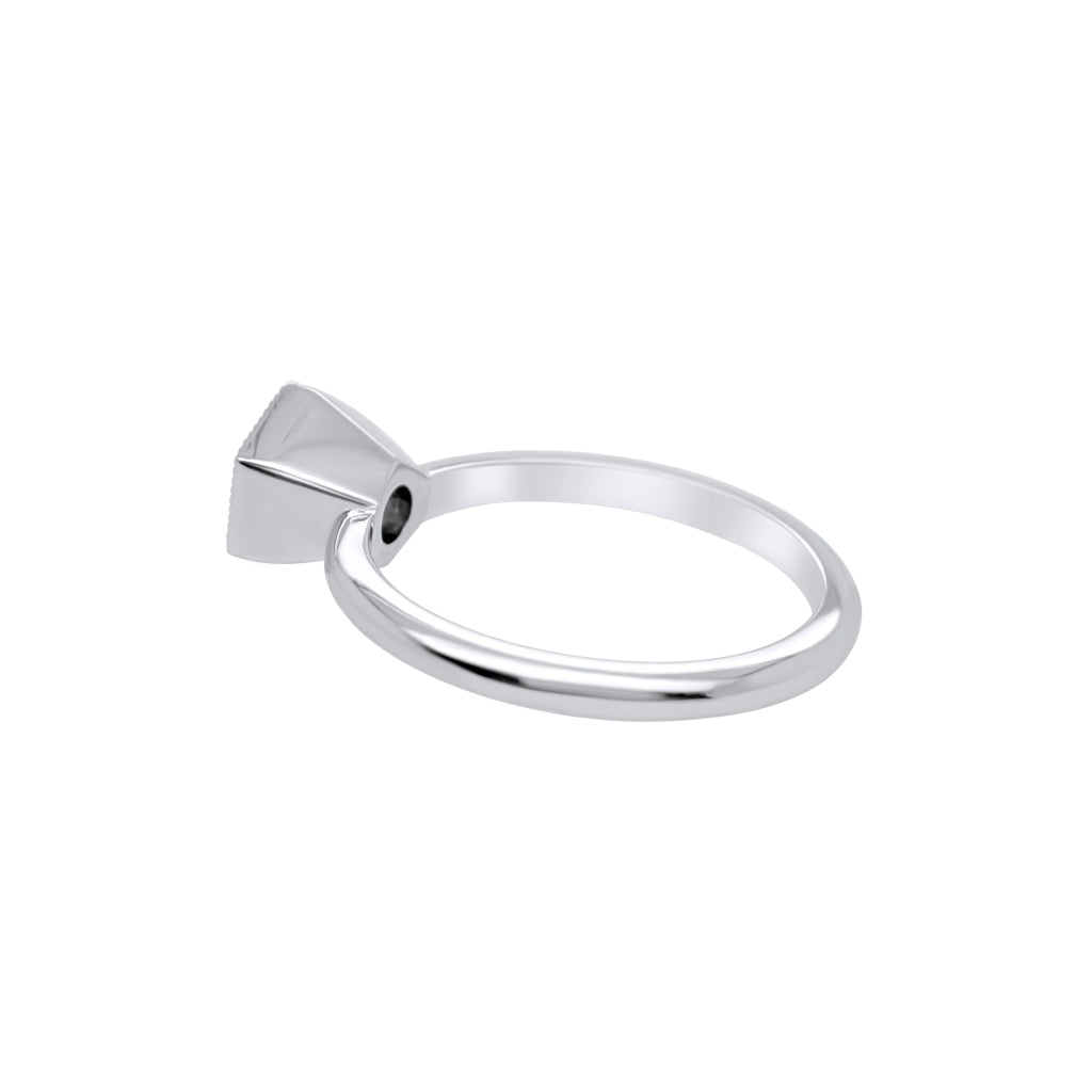 14k White Solitaire with 0.54ct Round Moissanite