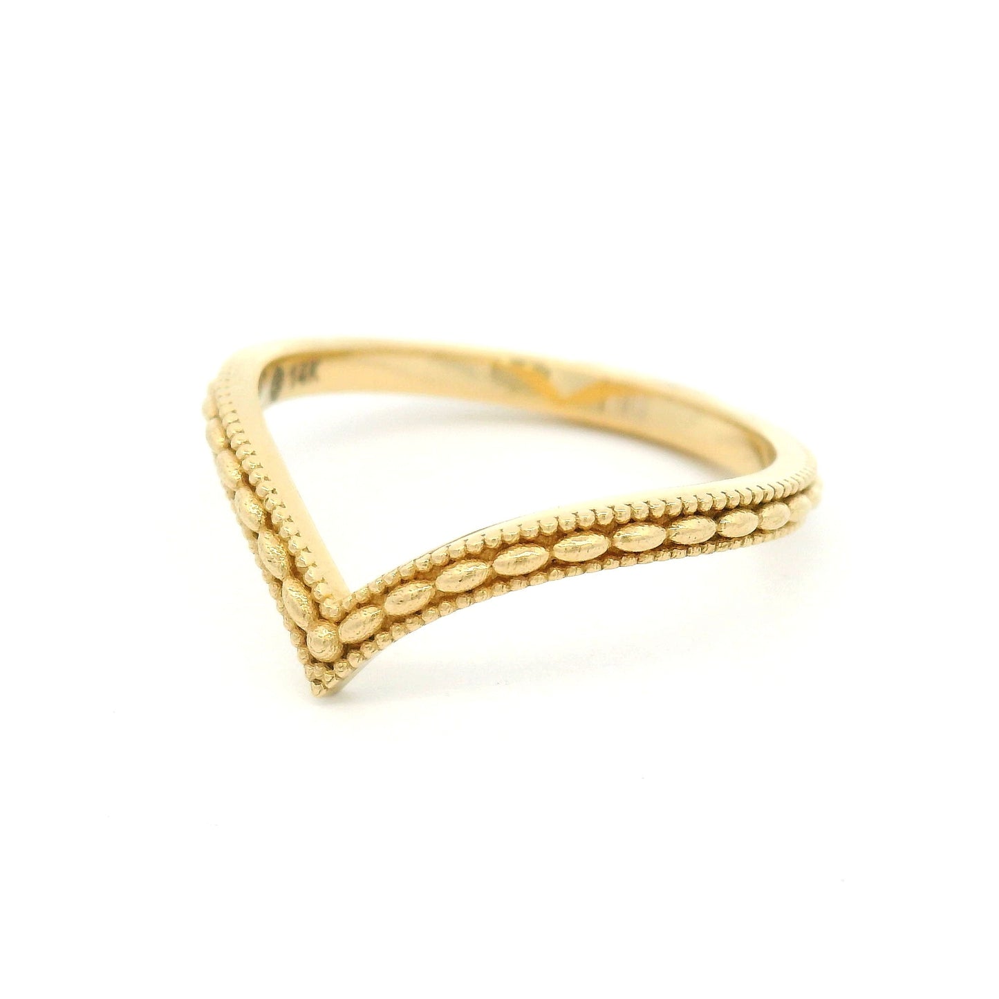 14k Yellow 2mm Wide Triple Milgrain Diadem Band