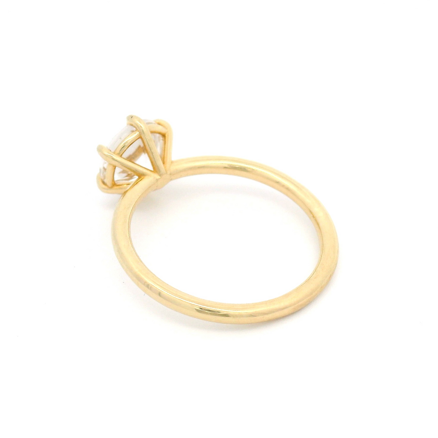 14k Yellow 6-Claw Solitaire with 1.5ct Lab-Grown White Sapphire