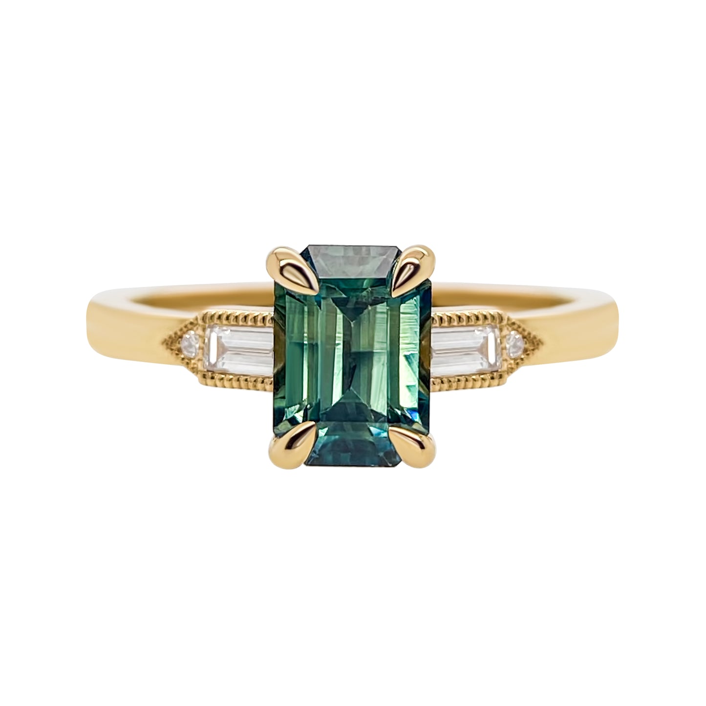 Midori - Teal Sapphire Engagement Ring