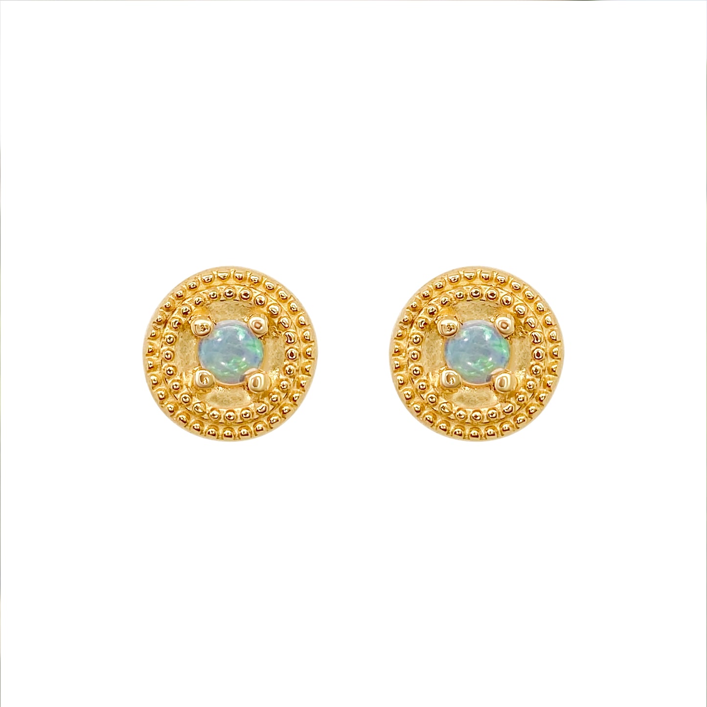 Opal Round Earrings