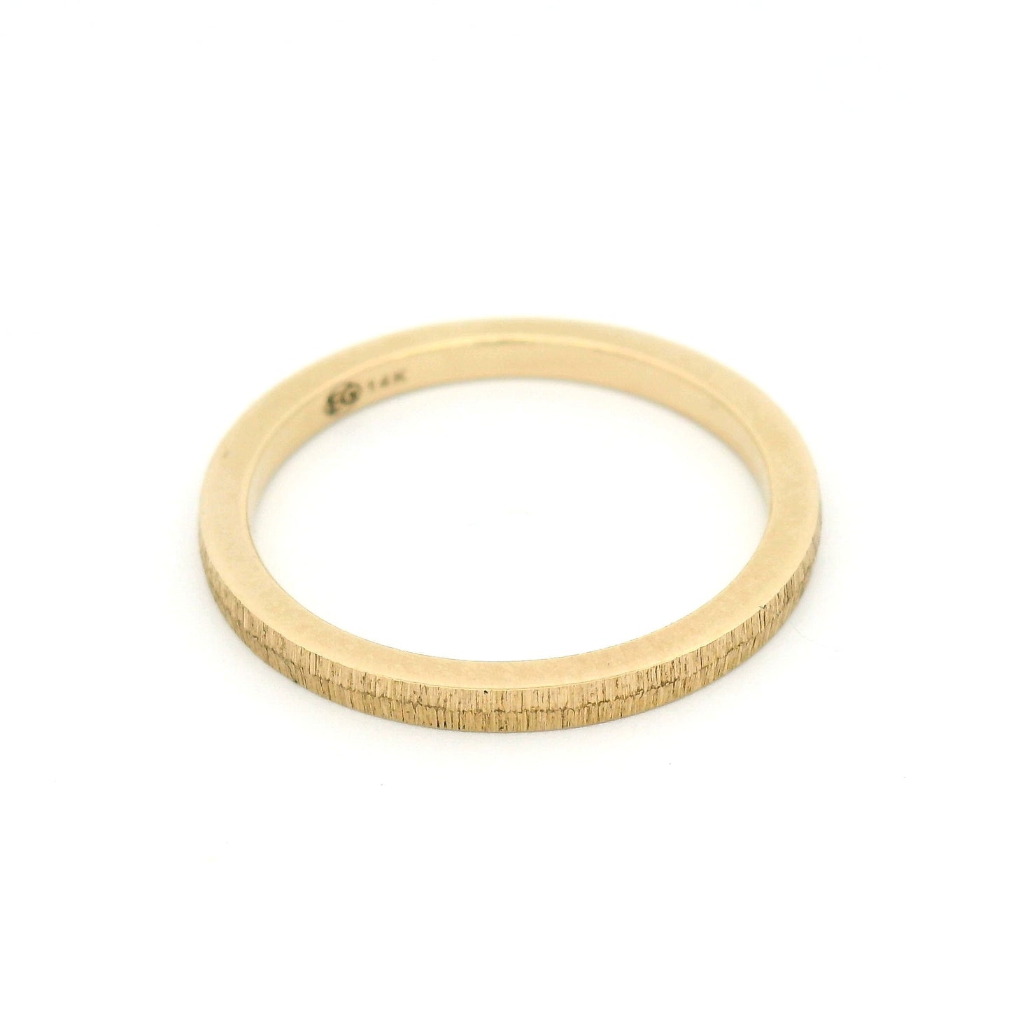 14k Yellow 1.8mm Wide Engraved Texture Band