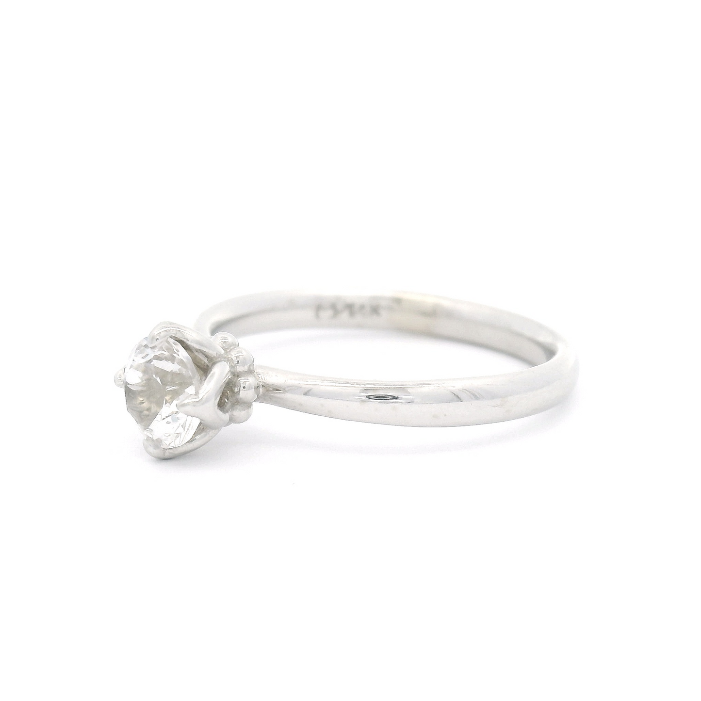 14k White Solitaire with 0.50ct Round Lab-Grown Sapphire