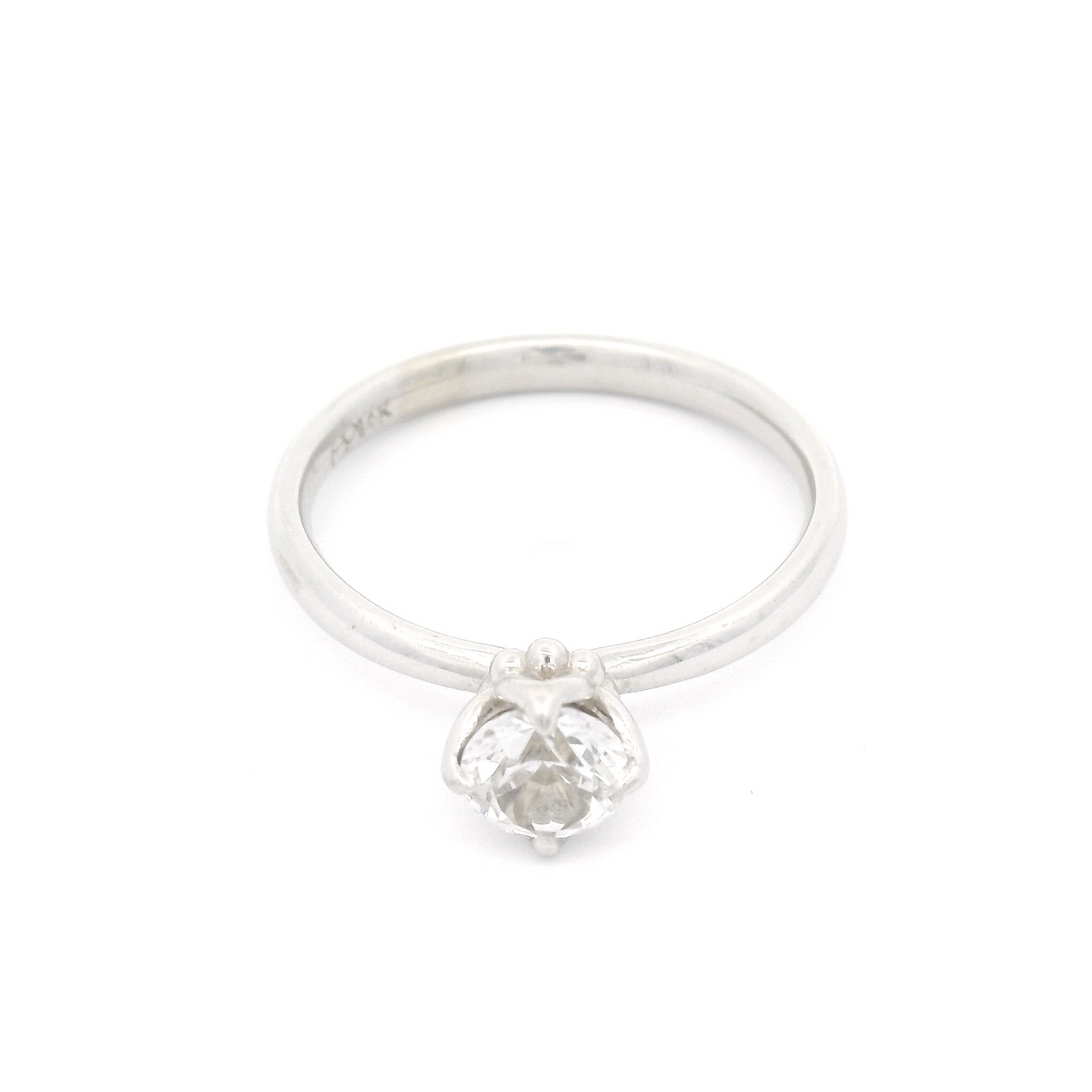 14k White Solitaire with 0.50ct Round Lab-Grown Sapphire